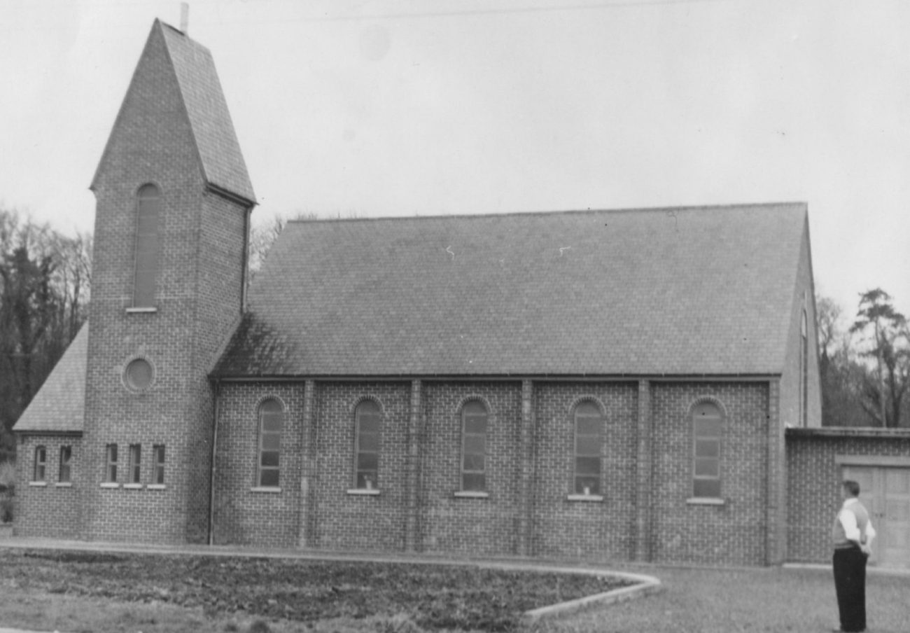 The completed church building, 1957