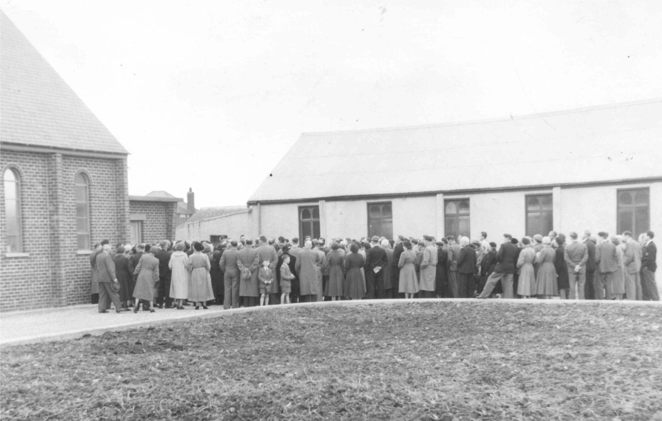 Crowds at the church opening